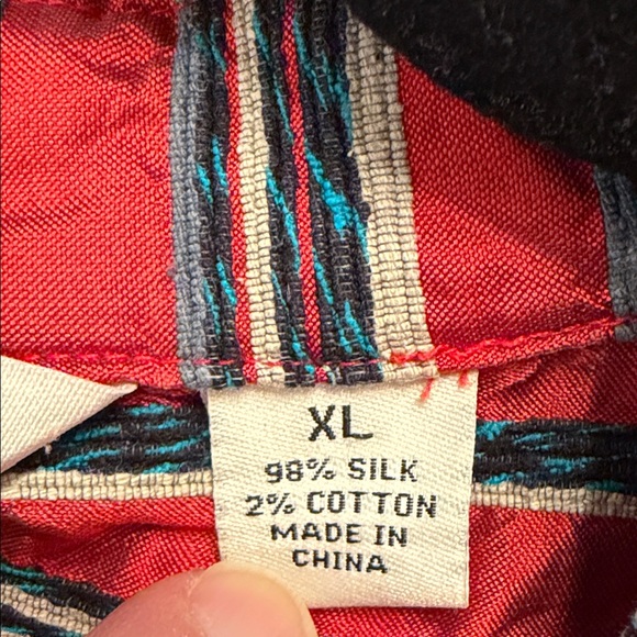 French Laundry SILK Red Striped Blazer, Size XL Elegant Party Jacket - Picture 10 of 11